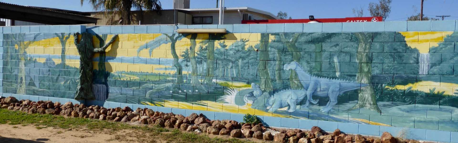 Kui Parks, Crocodile Caravan Park, Lightning Ridge, Wall Mural